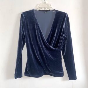 J. Crew Mercantile faux wrap velour top, small